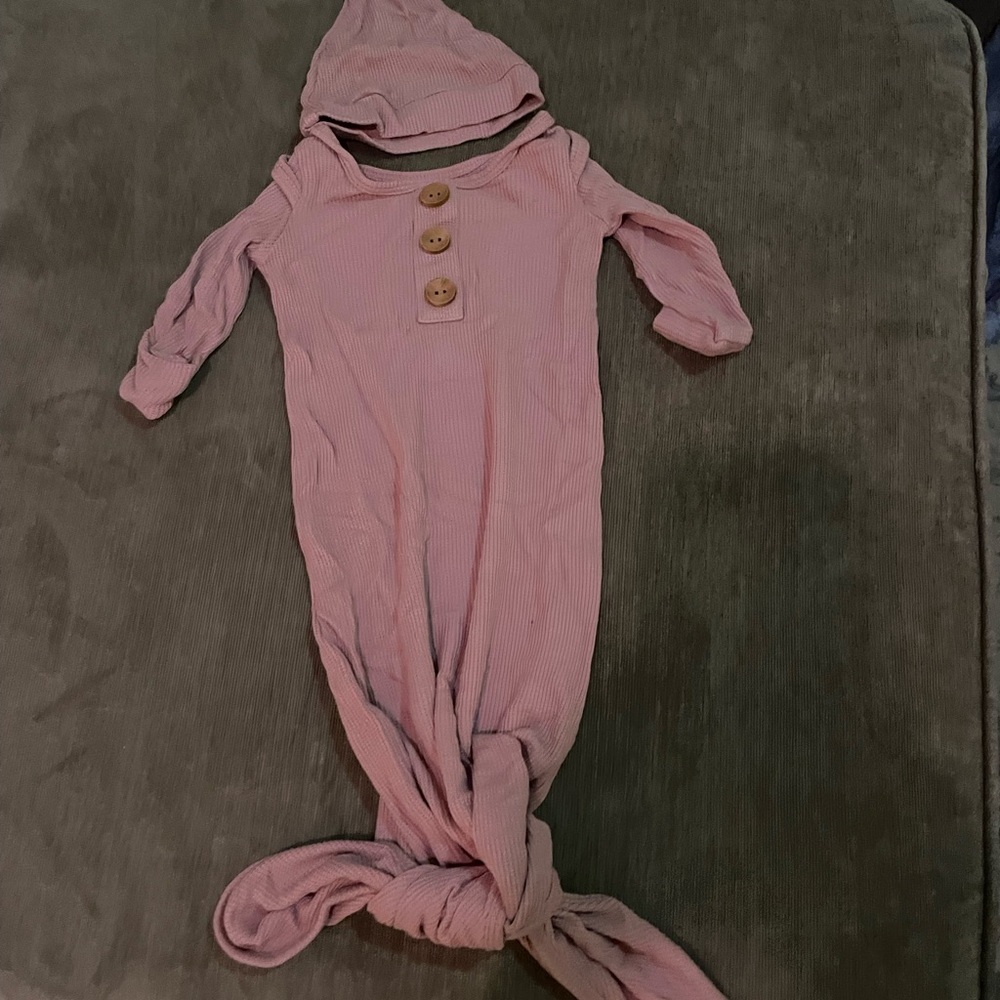 Pink Baby Knotted Gown Bundle